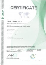 Certificate quality management IATF 16949:2016