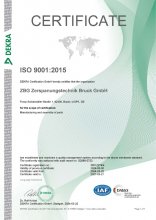 Certificate quality management ISO 9001:2015